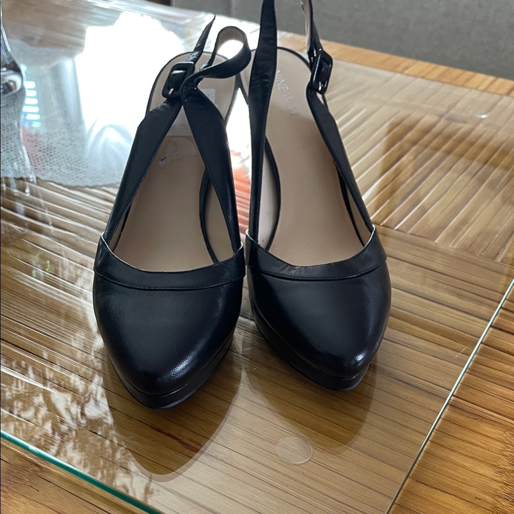 Nine West Black Slingback Heels